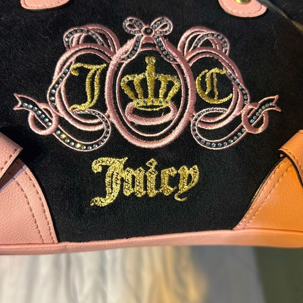 Juicy Couture Black and Pink Women's Bag liquorice velour NWT rare - Picture 9 of 12